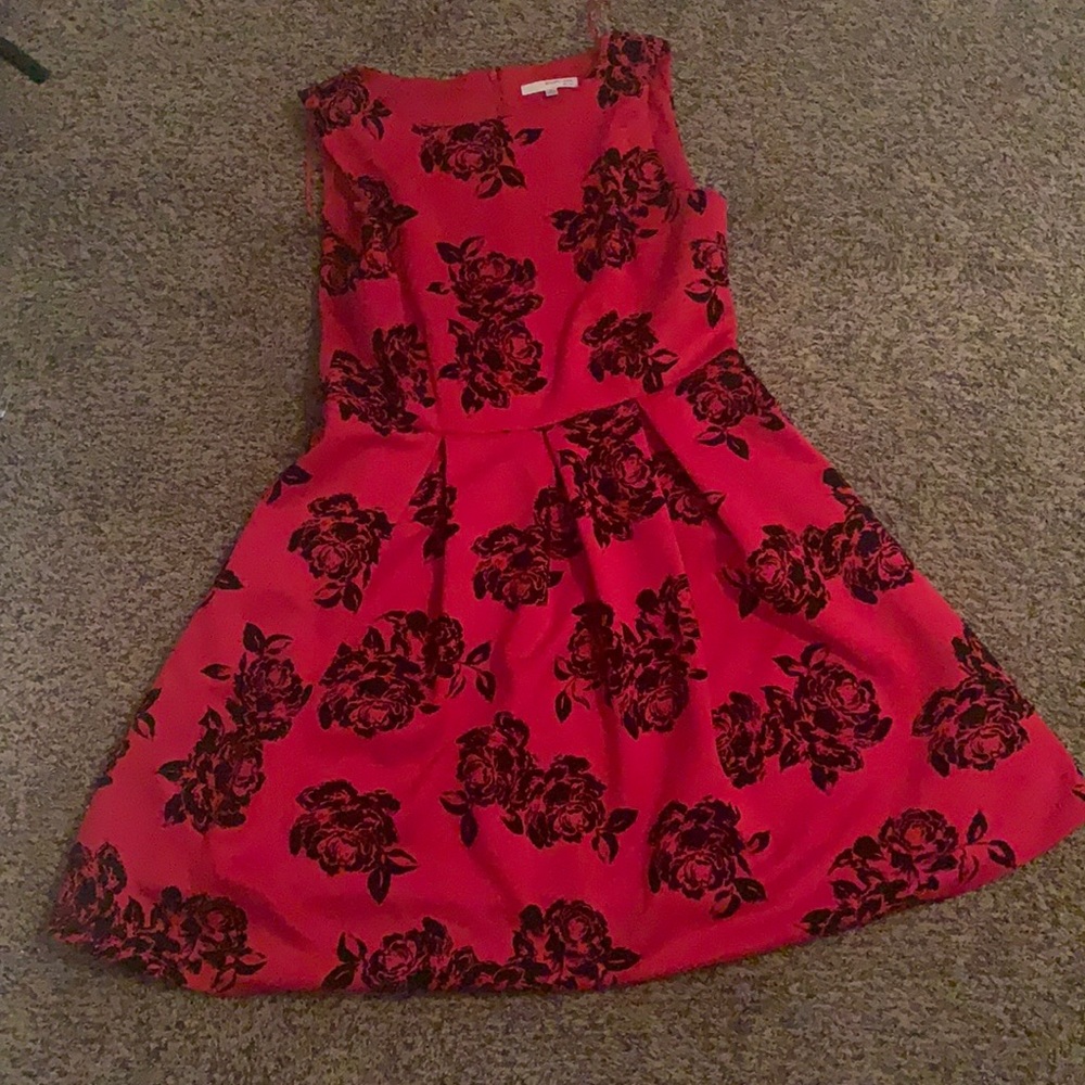 Red and black dress